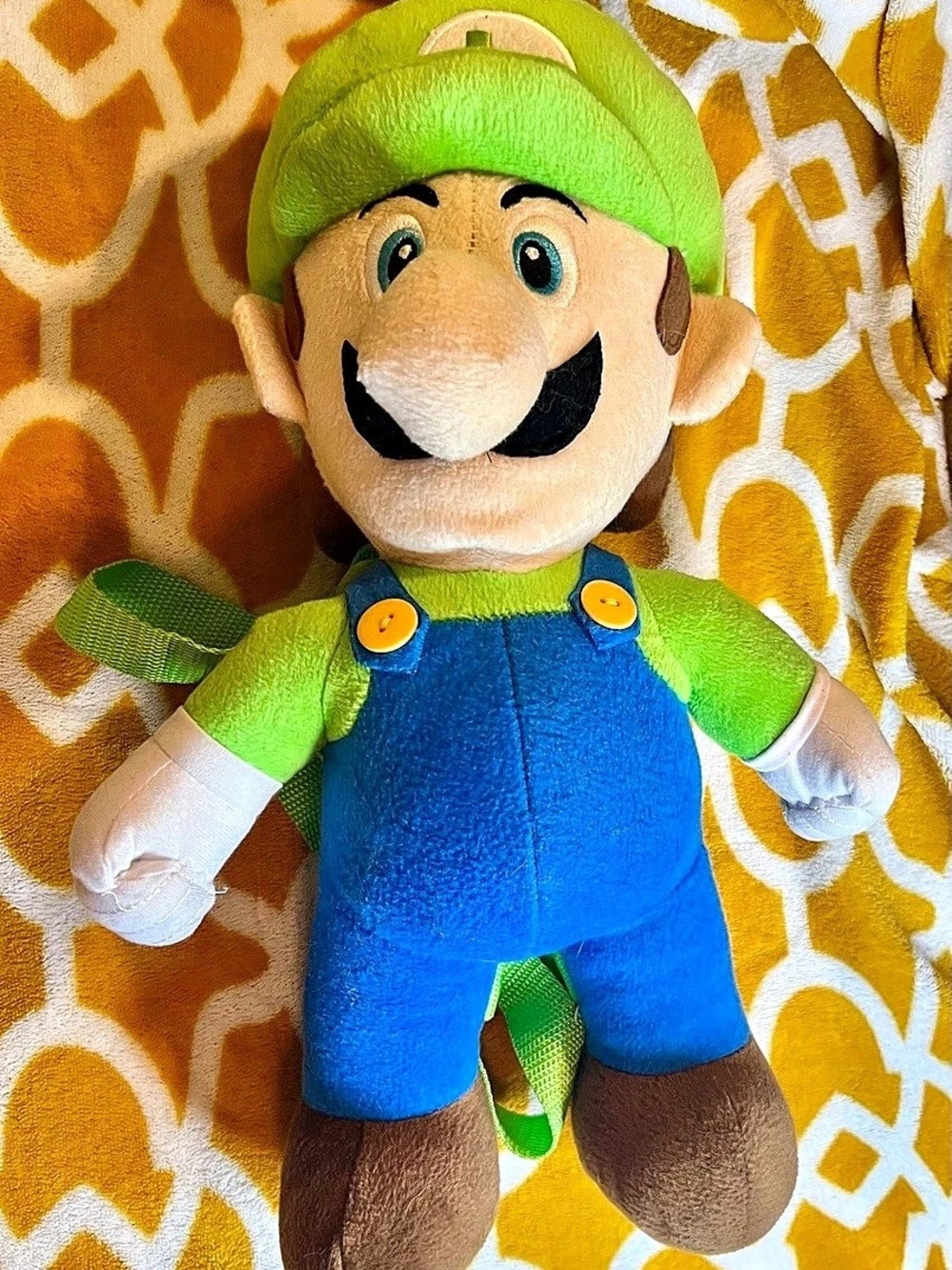 Nintendo Super Mario Luigi Plush Backpack Green & Blue